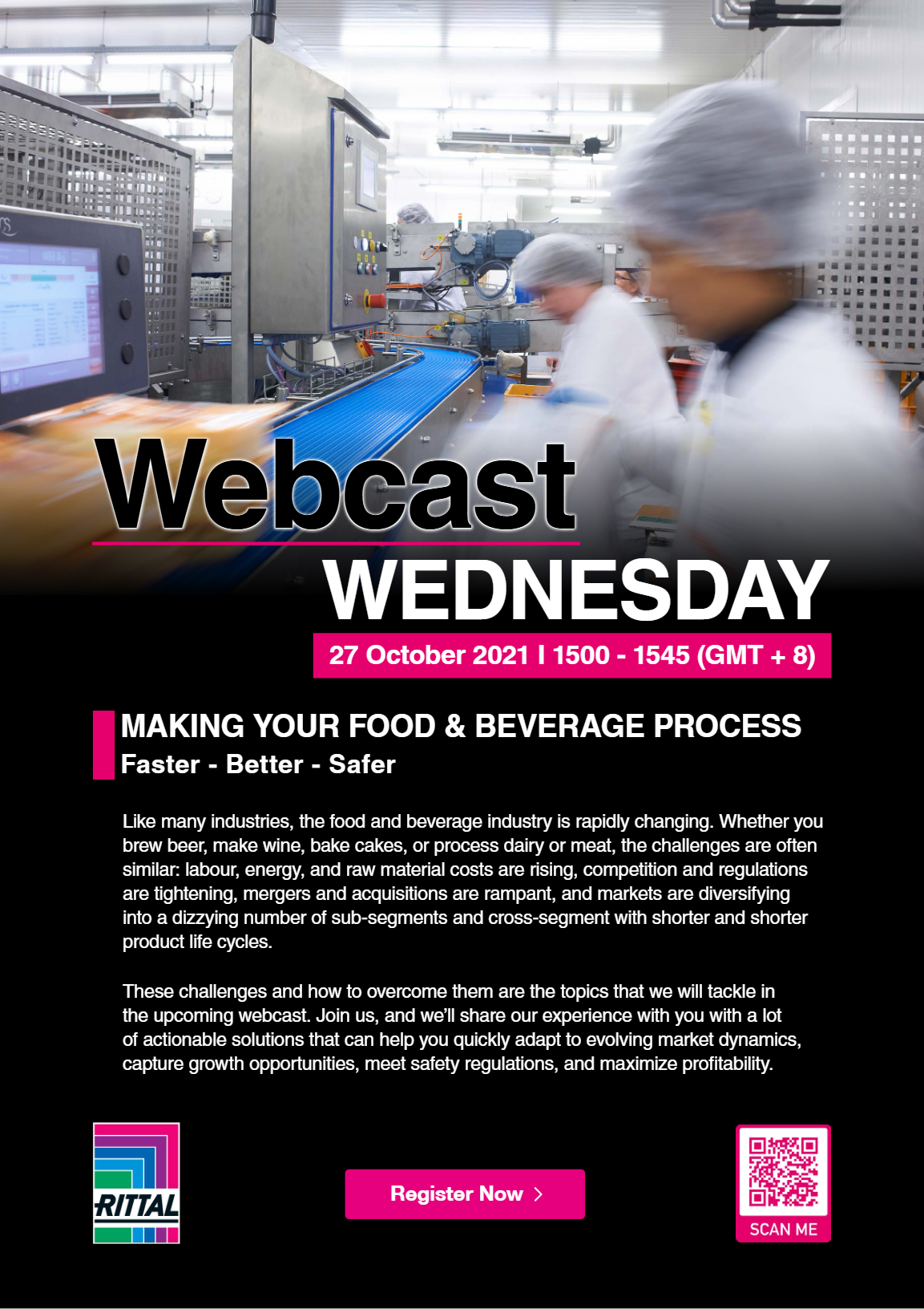 20211015 Making your Food & Beverage Process FASTER-BETTER-SAFER Webcast from RITTAL Description PIcture